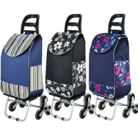 2023 Folding Shopping Pull Cart Trolley Bag With Wheels Foldable Shopping Bag Reusable Grocery Bag Food Organizer Vegetables Bag