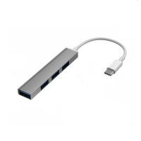 USB2.0一拖4口擴展HUB分線器電腦手機鼠標鍵盤鋁合金type C集線器