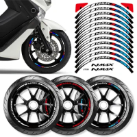 For YAMAHA Nmax 155 Reflective Motorcycle Wheel Rim Hub Sticker 14" Scooter Hub Stripe Decal Accessories Decorative Decals