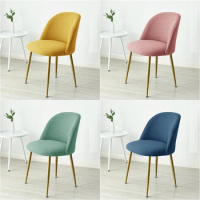 Low Back Chair Cover Accent Short Back Dining Chair Slipcovers Curved Small Chair Covers Elastic Stretch Funda Silla Seat Cover