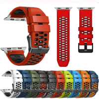 For Apple Watch Silicone Strap Band 44mm 42mm 45mm 49mm Smartwatch Bands iWatch Serie 9 8 7 6 5 SE Ultra 2 Watchband Bracelet