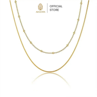 【Augusta】Singaporean Designer Layered Gold Necklace for Women | Minimalist Double Layer Chain | Kor