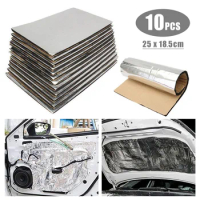 10Pcs 5mm Sound Deadener Heat Insulation Mat Car Van Sound Proofing Deadening Insulation Car Hood Insulation Silent