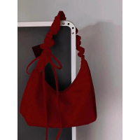 กระเป๋าบลูเบอร์รี่จีบสีแดงสำหรับผู้หญิง,กระเป๋าสะพายไหล่เดียว,กระเป๋ารักแร้,คุณภาพสูง,เหมาะสำหรับเจ้