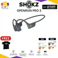 Shokz OpenRun Pro Bone Conduction Headphones - Hitam, Biru, Merah