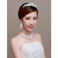 瑪姬 新娘飾品瑪姬主義-A1202陶瓷花皇冠套組--新娘秘書新秘用品婚禮配飾專賣—