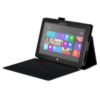 Stand Leather Case Cover For Microsoft Surface 10.6 Windows 8 RT Tablet , Black