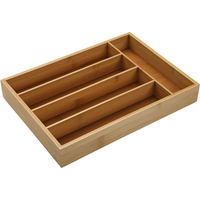 《VERSA》五格竹製餐具收納盒 | 抽屜格層分隔 碗筷收納