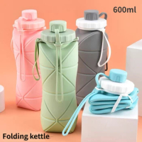 Large Capacity Silicone folding water bottle Outdoor Sports Cycling Kettle Portable Creative Compression Soft Cup Travel Cup