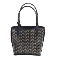 【GOYARD 高雅德】經典防水帆布LOGO雙面肩背托特包(小-黑色ANJOUSMNCG03TY01P-BLK)