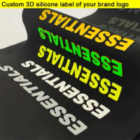 50pcs Custom 1MM 3D silicone heat transfer Brand Label Customized YOUR logo Garment Iron on clothes Patch Soft PU Hot Stickers