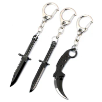 CsGo Knife KeyChains Karambit Key Chains Weapon Model CS GO Keyring llaveros Men Car Bag Pendant Key Holder Game Jewelry Gift
