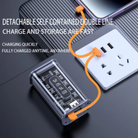 10000mAh Mini Power Bank PD 100W Super Fast Charging Stand Transparent Fashionable Powerbank With LED For iPhone Huawei Xiaomi