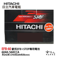 HITACHI 日立 EFB 60ah Juke Fabia Rapid Yeti 怠速啟停 專用電池 電瓶 哈家人