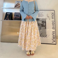 Byvia - Bloomery Skirt / Rok Floral / Rok Motif / Rok Korean / Rok Flowy / Rok Bunga Katun Panjang N