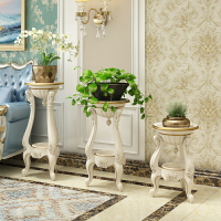 歐式室內花盆架多層描金花架白色花幾仿實木落地客廳陽臺置物架
