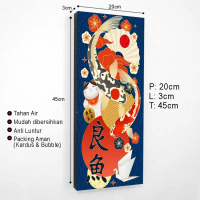 Hiasan Dinding Ikan Koi lukisan jepang YIN YANG / pajangan rumah