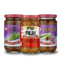 【金蘭食品】香菇麵筋+小菜心+素瓜仔肉 3入/組(全素/罐頭/露營/料理)