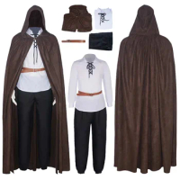 Pirates Cosplay Cloak Pants Shirt Belt Roleplay Samurai Costume Knight Uniform Outfits Halloween Carnival Party Roleplay Suit