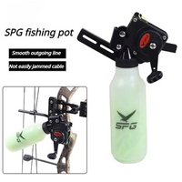 Archery Compound Bow Fishing Reel Rope Pot Bowfishing Reel W Fishing Line Bow Shooting Hunting Accessories