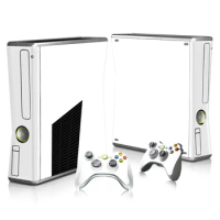 white color Whole Body Protective Vinyl Skin Decal Cover for Microsoft Xbox 360 Slim Console controller Skins Wrap Sticker