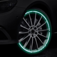 Reflective Warning Car Wheel Sticker Luminous Car Decoration Waterproof For Truck Vehicles Automobile Motorcycle Bicycle Decor