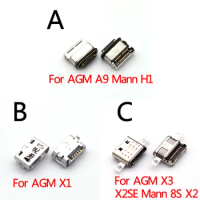 2Pcs/Lot USB Charger Charging Dock Port Connector For AGM A9 Mann H1 X3 X2SE Mann 8S X2 X1 Type C Jack Contact Socket Plug