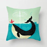 Sea Turtle Printing Throw Pillow Case Sea Horse Mermaid Decorative Pillowcases Octopus Pillow Case Cover poszewka almohada