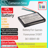 CameronSino Battery for Garmin Forerunner 310XT fits Garmin 361-00041-00 GPS, Navigator battery 600mAh/2.22Wh 3.70V Li-ion Black