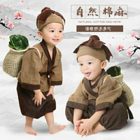 演出服 小和尚衣服棉麻寶寶兒童古裝女童漢服套裝男童藥童書童服裝演出服 618年終鉅惠
