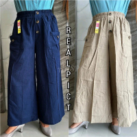 CELANA KULOT LINEN CRINKLE SUPER JUMBO POLOS