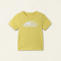 【Roots】Roots小童-摩登都市系列 海狸圖案短袖T恤(黃色)