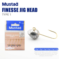 Mustad Finesse Jig Head Hooks 0.8g 1.0g 1.5g 2.0g 2.5g 3.0g Fishing Hook Fish Accessories