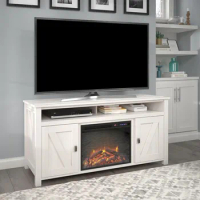 TV cabinet, electric fireplace TV console, suitable for TVs under 60 inches, ivory pine, living room storage bracket