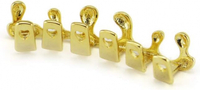 18K Gold Teardrop Bottom Grillz 6ฟันหมวกด้านบนและด้านล่างชุดฟันหยดหมวก Grillz