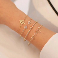 gelang set 4pcs gelang wanita korean look Perempuan