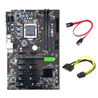 B250 BTC Mining Motherboard with SATA 15Pin to 6Pin Cable+SATA Cable 12XGraphics Card Slot LGA 1151 DDR4 for BTC Miner