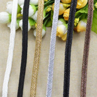 5Meters Black Gold Lace Trimming 10mm Centipede Braided Lace DIY Cloth Accessories Wedding Craft Handmade Fabric Sewing Supplies