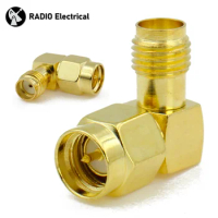 SMA Male to SMA Female Right angle 90 Degree Gold-Plated Adapter for WIFI Antenna2G/3G/4G LTE Antenna/Extension FPV RF Connector