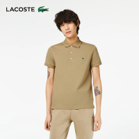 【LACOSTE】男裝-經典修身短袖Polo衫(卡其色)