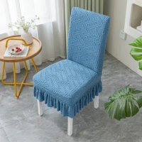 Waterproof Chair Cover Banquet Chair Cover Lace Skirt Elastic Chair Cover Simple Hotel Restaurant Universal Chair Cover