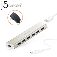 j5 凱捷 USB-C轉7埠HUB集線器 JCH377