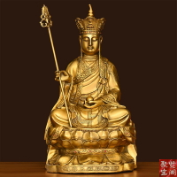九華山地藏菩薩坐銅像佛堂家居擺件純銅寺院站佛像佛教佛具工藝品