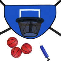 Trampoline Basketball Hoop Kit with Pump and Mini Ball,Trampoline Basketball Attachment for Kids Adults Indoor Outdoor