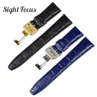 20mm 22mm Men Blue Watch Band for IWC Calf Leather Watch Strap Alligator Croc Grain CHRONOGRA Bracelet Belt Long Short Watchand