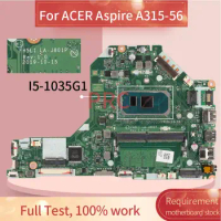For ACER Aspire A315-56 I5-1035G1 Notebook Mainboard LA-J801P SRGKG DDR4 Laptop Motherboard