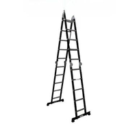 Krisbow 5 Meter Tangga Lipat Aluminium Multifungsi 4x5 Step - Hitam Ladder Lipat Tangga Lipat Tangga