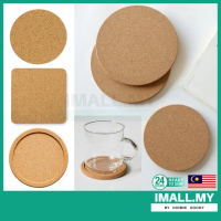 【iMall】Cork Coaster Cup Coaster Pad Wooden Coaster Cup Mat Coffee Tea Wine Drinks Round Square Shape