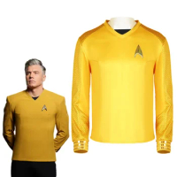 Star Movie Cosplay Trek Generations Coat Strange New Worlds Captain Christopher Pike Shirt Uniform Costume Party Carnival Suit
