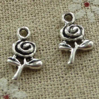 510 Pieces Tibetan Silver Flower Charms Pendant 15x9MM C3700 Jewelry Finding Craft